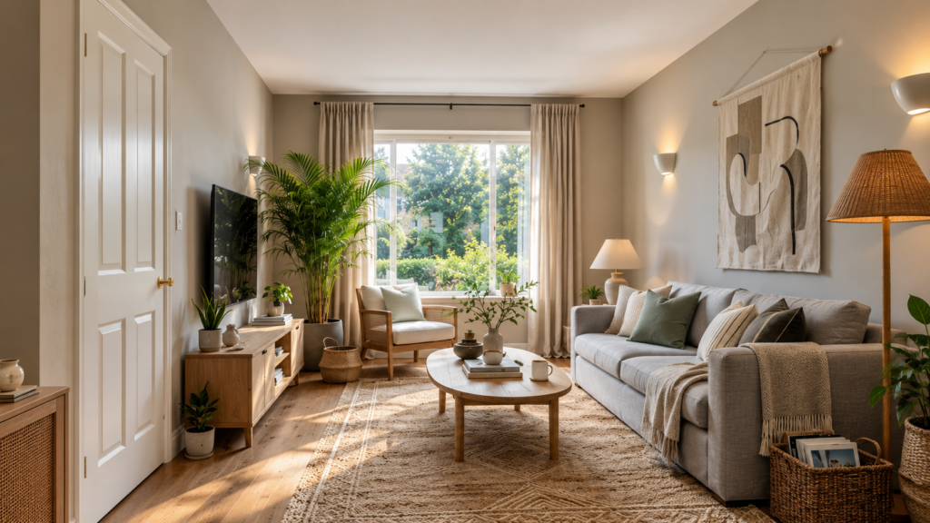 12 Boho Living Room In Grey Color